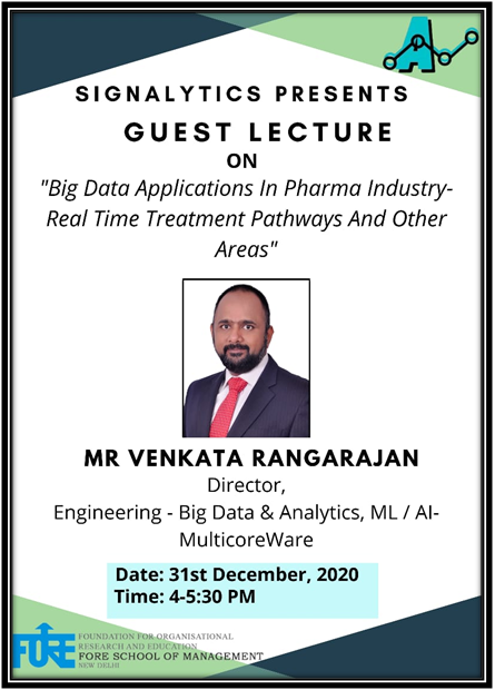 Vedanam – Big Data Applications in Pharma Industry – Mr. Venkata Rangarajan (Speaker)