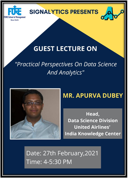 Vedanam – Practical Perspectives on Data Science and Analytics – Mr. Apurva Dubey (Speaker)